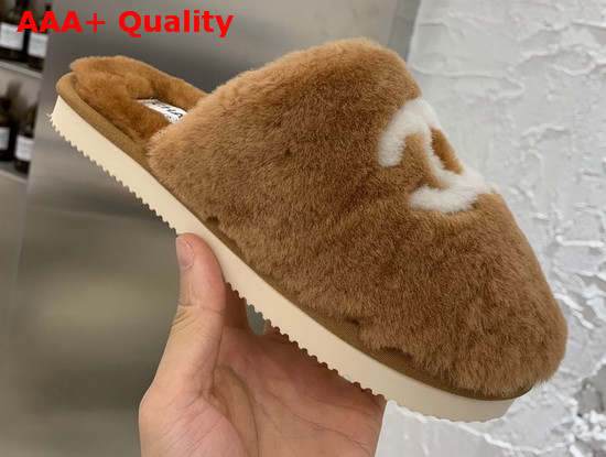 Chanel Mules in Brown Shearling Replica