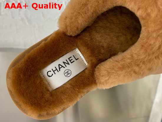 Chanel Mules in Brown Shearling Replica