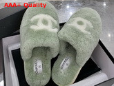 Chanel Mules in Green Shearling Replica