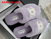 Chanel Mules in Light Purple Shearling Replica