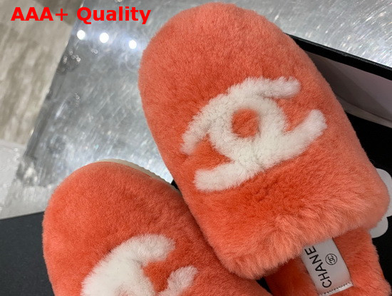 Chanel Mules in Orange Shearling Replica