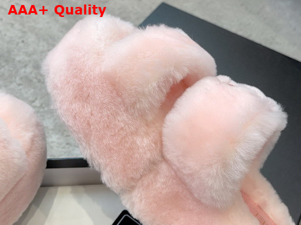 Chanel Mules in Pink Lamb Wool Replica