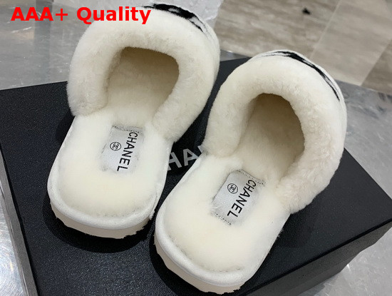 Chanel Mules in White Shearling Replica