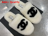 Chanel Mules in White Shearling Replica