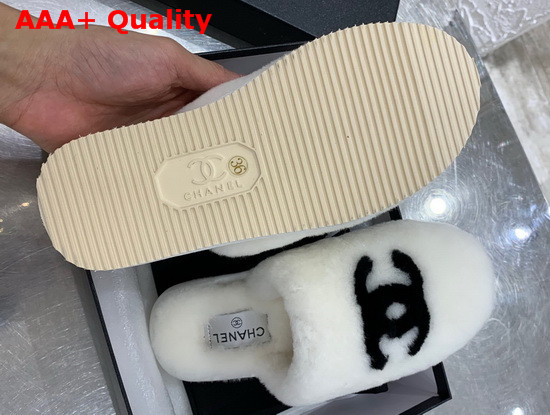 Chanel Mules in White Shearling Replica