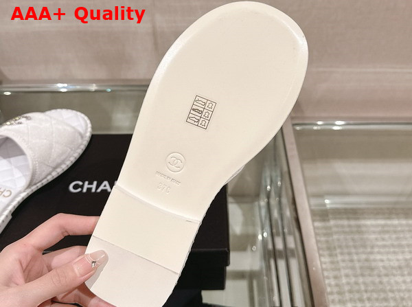 Chanel Mules in White Velvet Replica