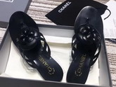 Chanel Mules with Camellia Black Lambskin