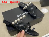 Chanel Mules with Pearls Black Leather G37274 Replica