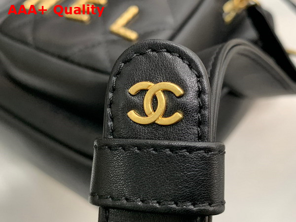 Chanel Multi Pocket Shoulder Bag in Black Lambskin Replica