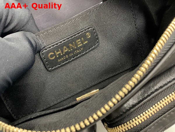 Chanel Multi Pocket Shoulder Bag in Black Lambskin Replica