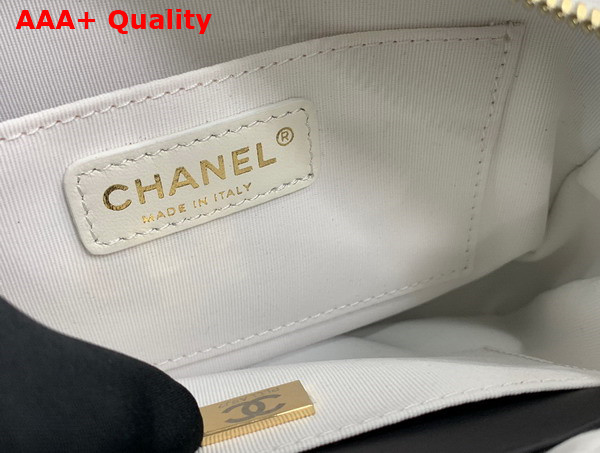 Chanel Multi Pocket Shoulder Bag in White Lambskin Replica