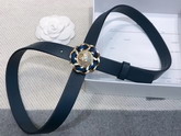 Chanel Narrow Belt in Blue Calfskin with Chain Flower Buckle