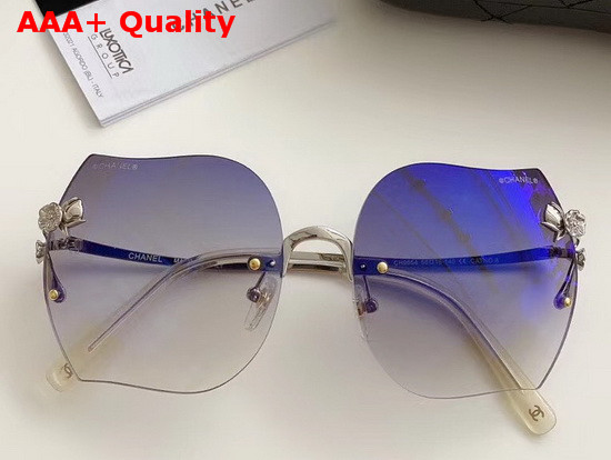 Chanel New Camellia Sunglasses Blue Replica