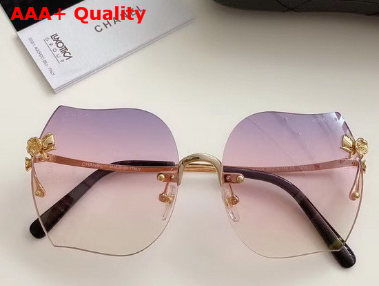 Chanel New Camellia Sunglasses Blue Replica