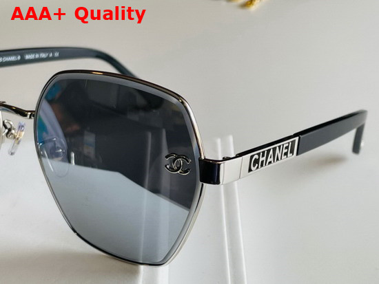 Chanel Oval Frame Sunglasses with Chain Blue Replica