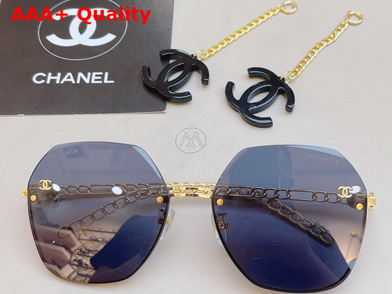 Chanel Oval Sunglasses with Link Feet and CC Charms Replica