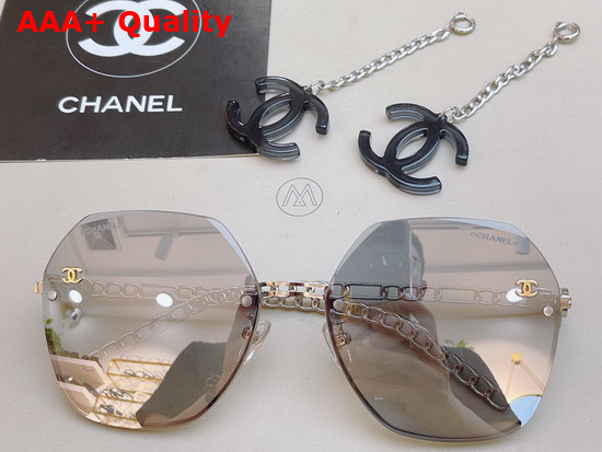 Chanel Oval Sunglasses with Link Feet and CC Charms Replica