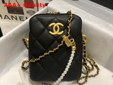 Chanel Phone Bag in Black Grained Calfskin Replica