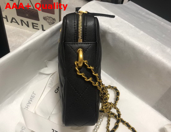 Chanel Phone Bag in Black Grained Calfskin Replica