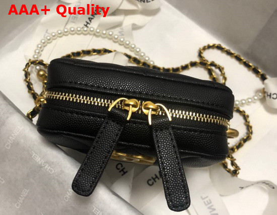 Chanel Phone Bag in Black Grained Calfskin Replica