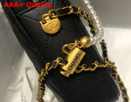 Chanel Phone Bag in Black Grained Calfskin Replica