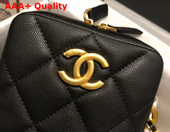 Chanel Phone Bag in Black Grained Calfskin Replica