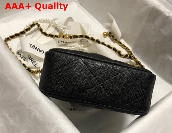 Chanel Phone Bag in Black Grained Calfskin Replica