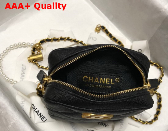 Chanel Phone Bag in Black Grained Calfskin Replica