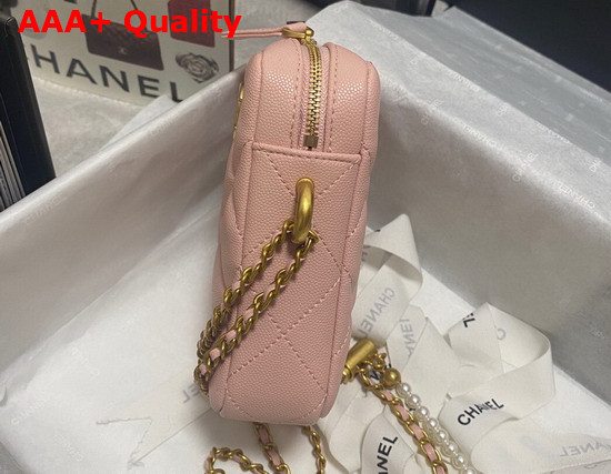 Chanel Phone Bag in Pink Grained Calfskin Replica