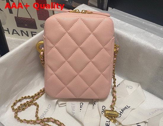 Chanel Phone Bag in Pink Grained Calfskin Replica