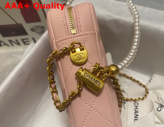 Chanel Phone Bag in Pink Grained Calfskin Replica