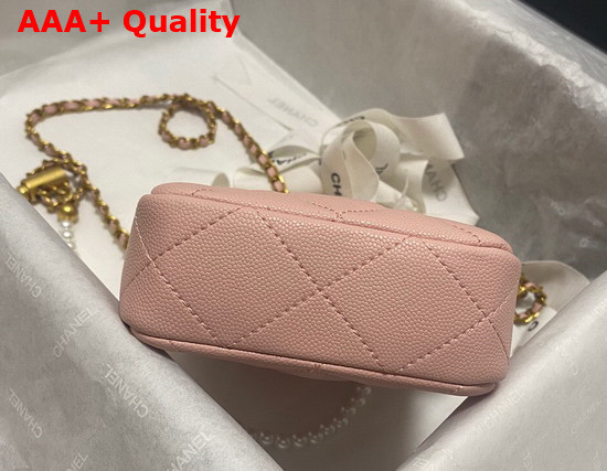 Chanel Phone Bag in Pink Grained Calfskin Replica