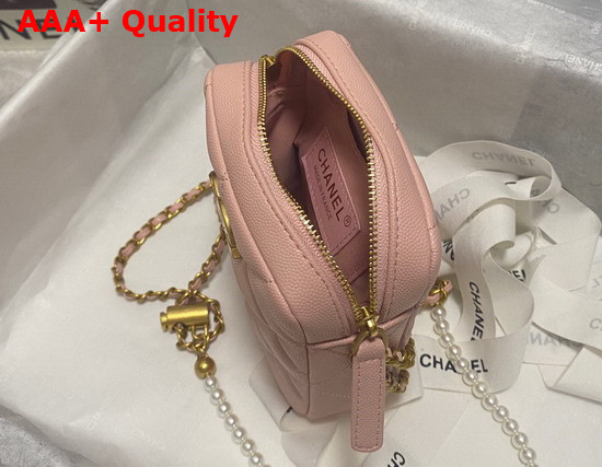 Chanel Phone Bag in Pink Grained Calfskin Replica