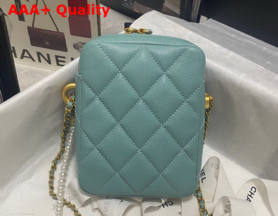 Chanel Phone Bag in Teal Grained Calfskin Replica