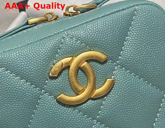 Chanel Phone Bag in Teal Grained Calfskin Replica