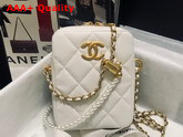 Chanel Phone Bag in White Grained Calfskin Replica