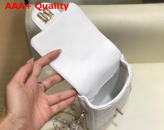 Chanel Phone Holder with Chain White Replica