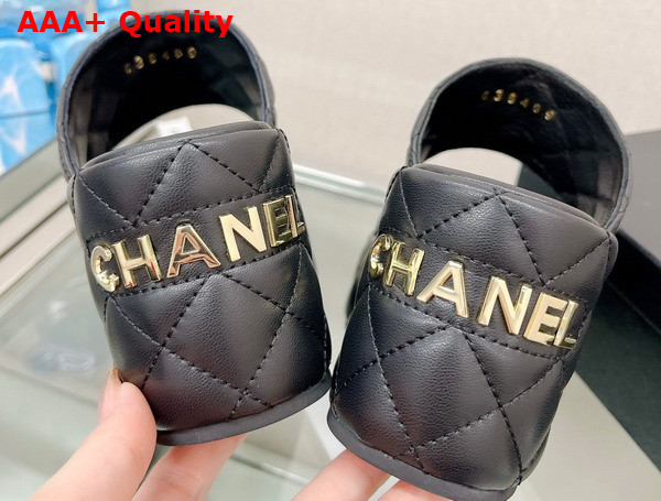 Chanel Platform Mule in Black Quilted Lambskin Replica