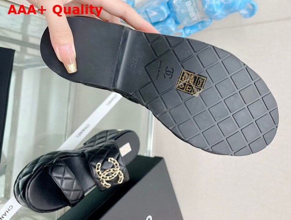 Chanel Platform Mule in Black Quilted Lambskin Replica