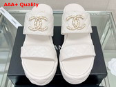 Chanel Platform Mule in White Quilted Lambskin Replica