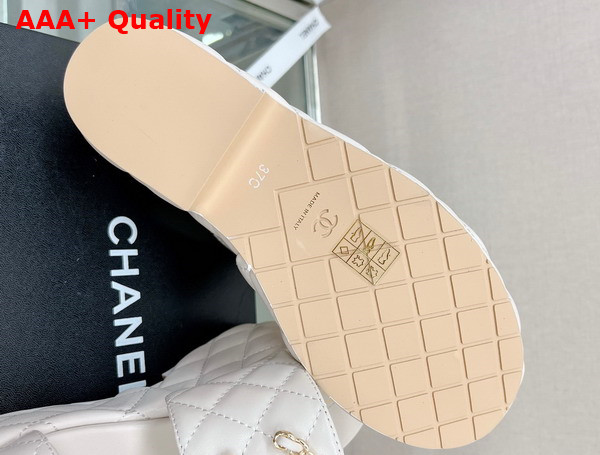 Chanel Platform Mule in White Quilted Lambskin Replica