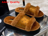 Chanel Platform Mules in Brown Sheepskin Replica