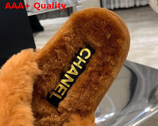 Chanel Platform Mules in Brown Sheepskin Replica