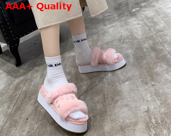 Chanel Platform Mules in Pink Sheepskin Replica