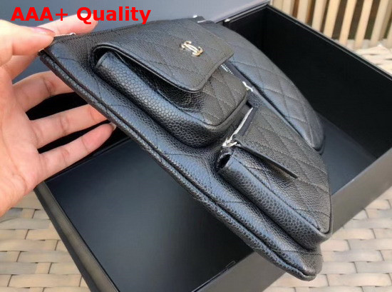 Chanel Pouch Black Grained Calfskin AP1054 Replica