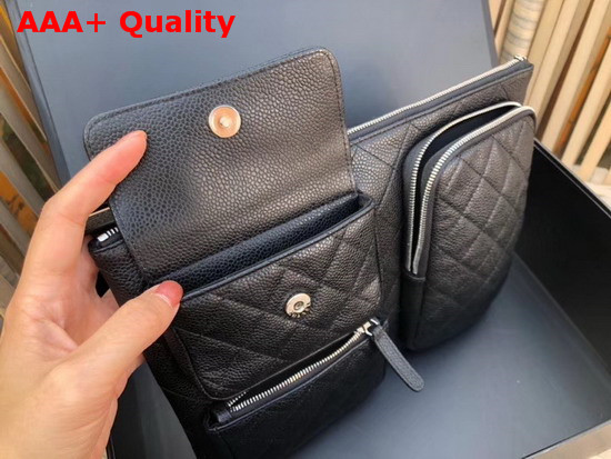 Chanel Pouch Black Grained Calfskin AP1054 Replica