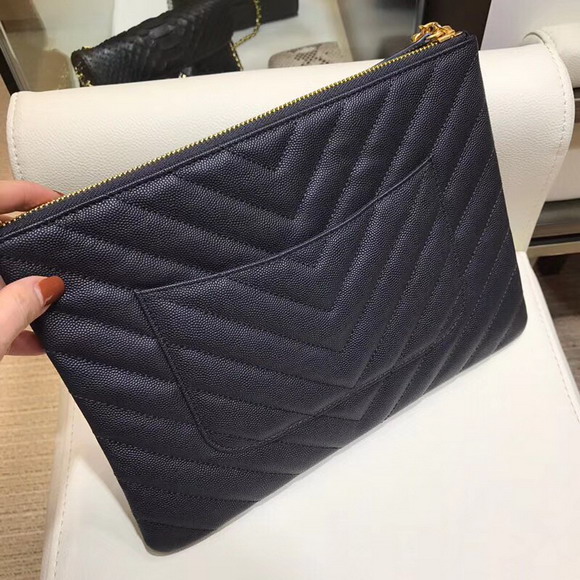 Chanel Pouch Black Grained Leather