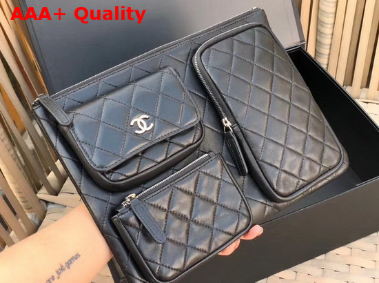 Chanel Pouch Black Lambskin AP1054 Replica