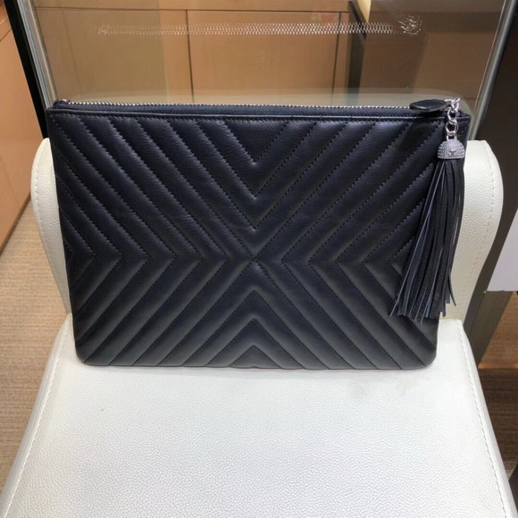 Chanel Pouch Calfskin Black