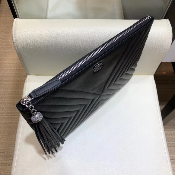 Chanel Pouch Calfskin Black